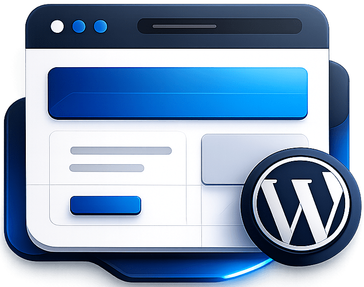 Custom-coded WordPress website illustration