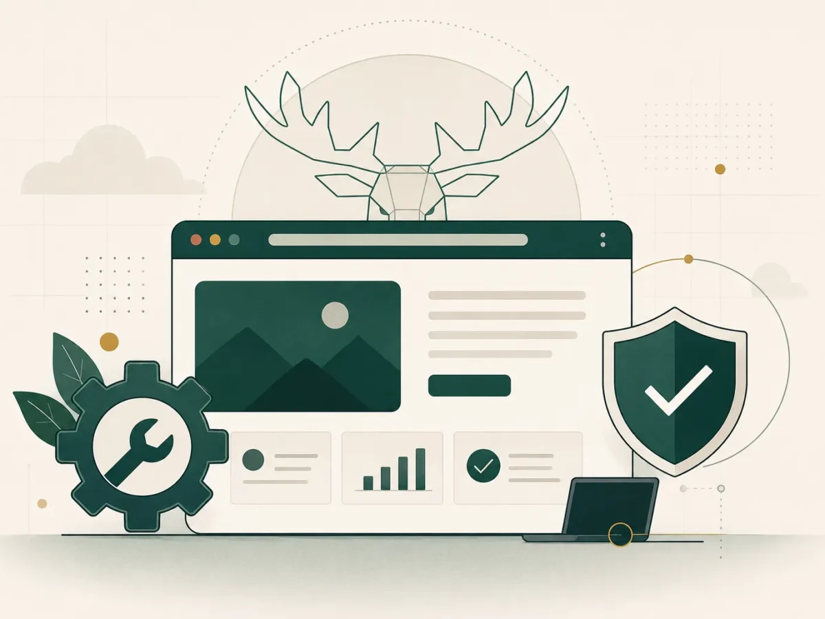 Illustration of a structured, protected WordPress website system