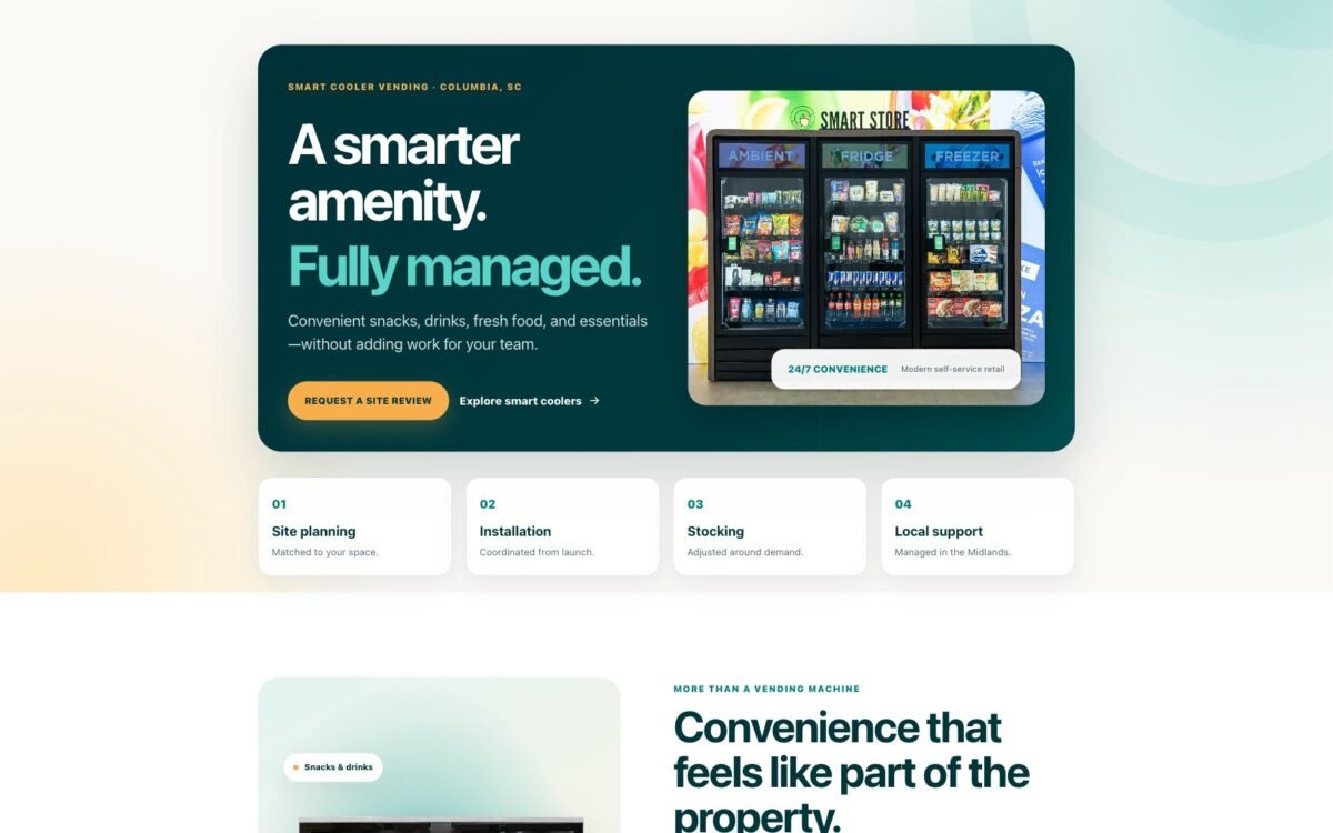 Simcott website desktop view designed by MooseWeb